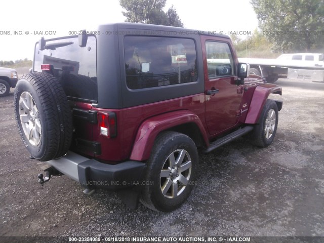 1C4GJWBG3CL116126 - 2012 JEEP WRANGLER SAHARA RED photo 4