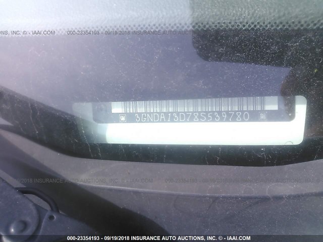 3GNDA13D78S539780 - 2008 CHEVROLET HHR LS WHITE photo 9