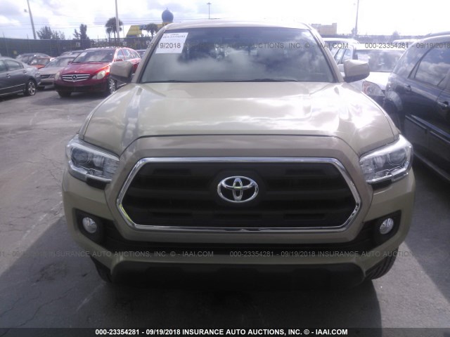 5TFAZ5CN2GX012991 - 2016 TOYOTA TACOMA DBL CAB/SR5/TRD SPORT/OR BROWN photo 6