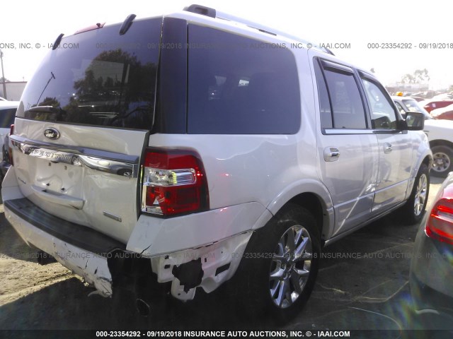 1FMJU2AT9FEF16880 - 2015 FORD EXPEDITION LIMITED WHITE photo 4