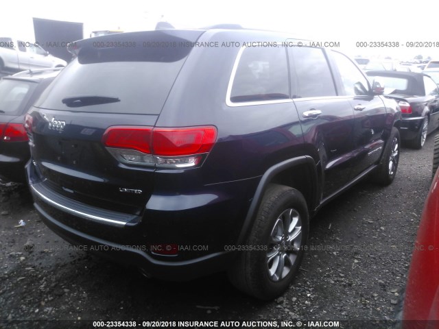 1C4RJFBG0FC183554 - 2015 JEEP GRAND CHEROKEE LIMITED Dark Blue photo 4