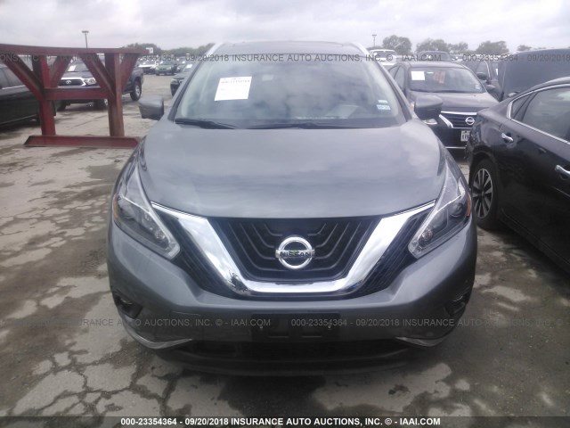 5N1AZ2MG3JN160886 - 2018 NISSAN MURANO S/SL/SV/PLATINUM GRAY photo 6