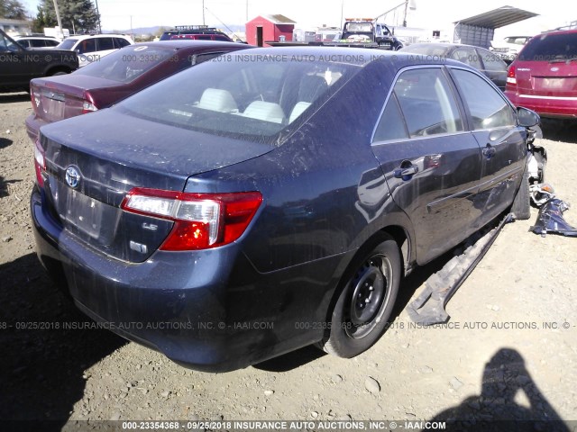 4T1BD1FKXEU132853 - 2014 TOYOTA CAMRY HYBRID/LE/XLE BLUE photo 4