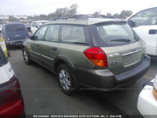 4S4BP61C457385993 - 2005 SUBARU LEGACY OUTBACK 2.5I GREEN photo 3