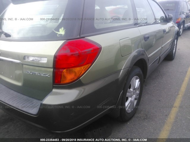 4S4BP61C457385993 - 2005 SUBARU LEGACY OUTBACK 2.5I GREEN photo 6