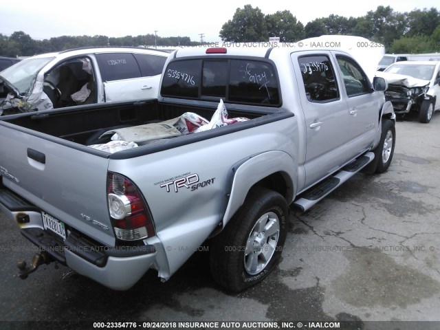 5TELU42N99Z625365 - 2009 TOYOTA TACOMA DOUBLE CAB 银色 照片 4
