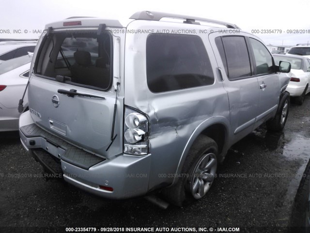 5N1AA0NC4BN608495 - 2011 NISSAN ARMADA SV/SL/PLATINUM SILVER photo 4