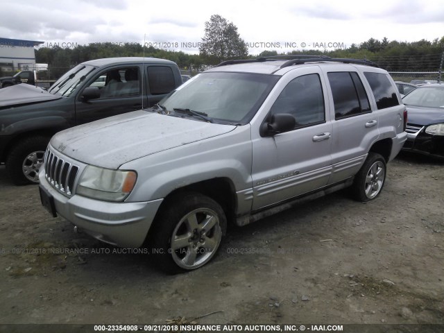 1J8GW68J23C580912 - 2003 JEEP GRAND CHEROKEE OVERLAND SILVER photo 2