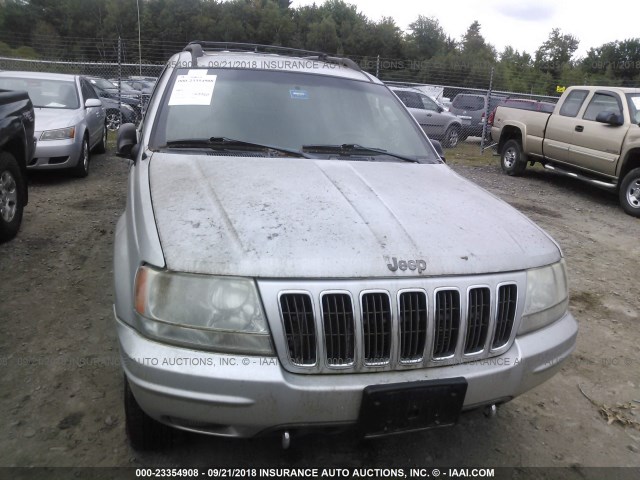 1J8GW68J23C580912 - 2003 JEEP GRAND CHEROKEE OVERLAND SILVER photo 6