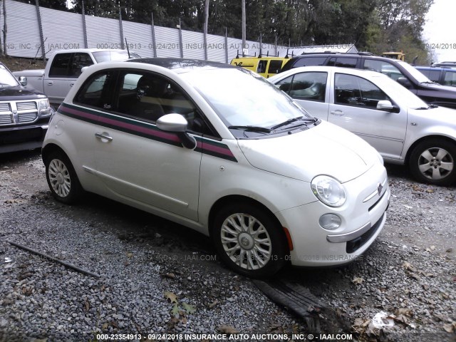 3C3CFFCR3CT287418 - 2012 FIAT 500 LOUNGE WHITE photo 1