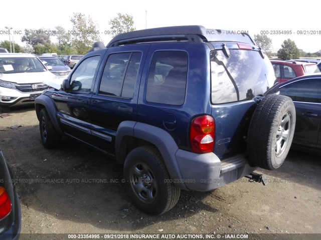 1J4GL48K62W301840 - 2002 JEEP LIBERTY SPORT BLUE photo 3