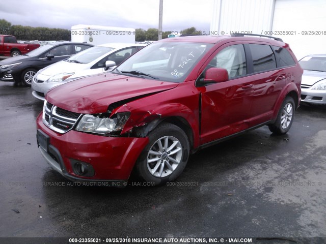 3C4PDCBG6DT552710 - 2013 DODGE JOURNEY SXT RED photo 2