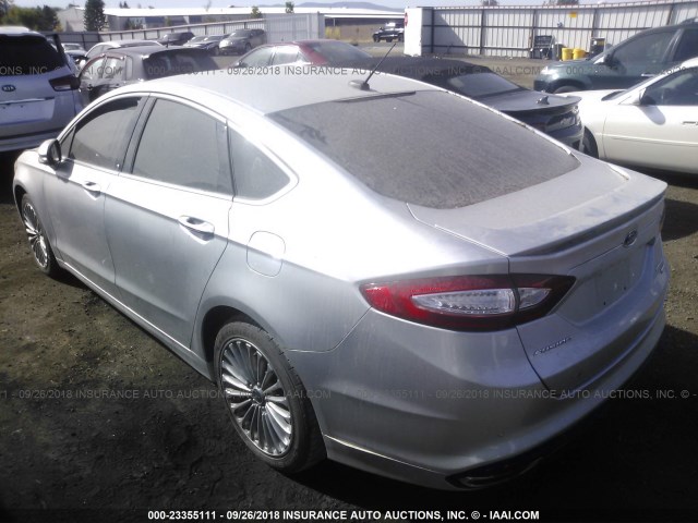 3FA6P0K97ER260653 - 2014 FORD FUSION TITANIUM SILVER photo 3