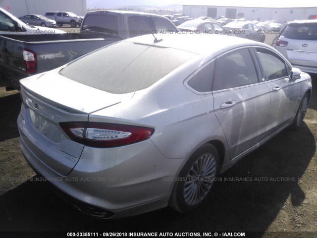 3FA6P0K97ER260653 - 2014 FORD FUSION TITANIUM SILVER photo 4