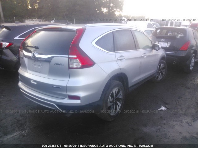 5J6RM4H96FL130663 - 2015 HONDA CR-V TOURING SILVER photo 4