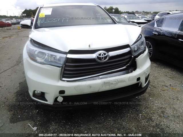 5TDKKRFH3FS105769 - 2015 TOYOTA HIGHLANDER XLE თეთრი ფოტო 6