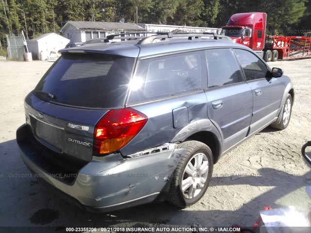 4S4BP62C857357970 - 2005 SUBARU LEGACY OUTBACK 2.5I LIMITED BLUE photo 4