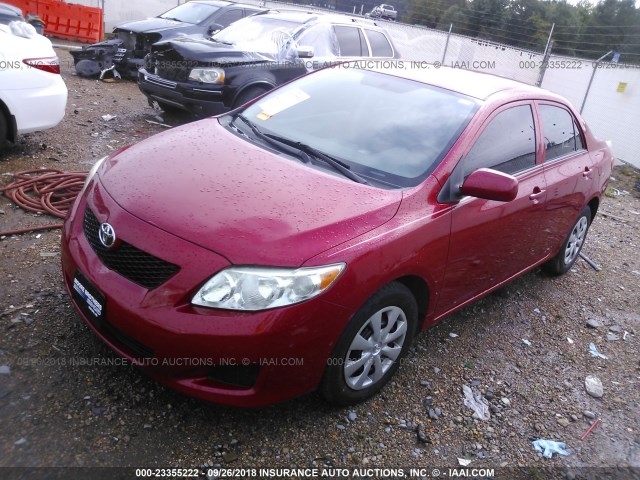 JTDBL40E39J009074 - 2009 TOYOTA COROLLA LE/XLE RED photo 2