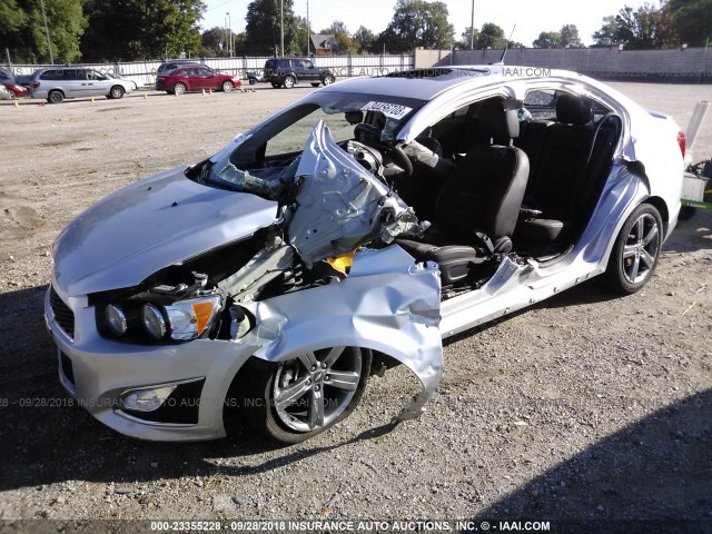 1G1JG5SB2E4186645 - 2014 CHEVROLET SONIC RS SILVER photo 2