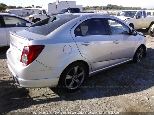 1G1JG5SB2E4186645 - 2014 CHEVROLET SONIC RS SILVER photo 4