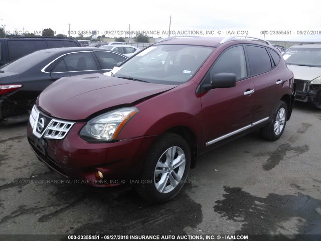 JN8AS5MT7FW150195 - 2015 NISSAN ROGUE SELECT S BURGUNDY photo 2