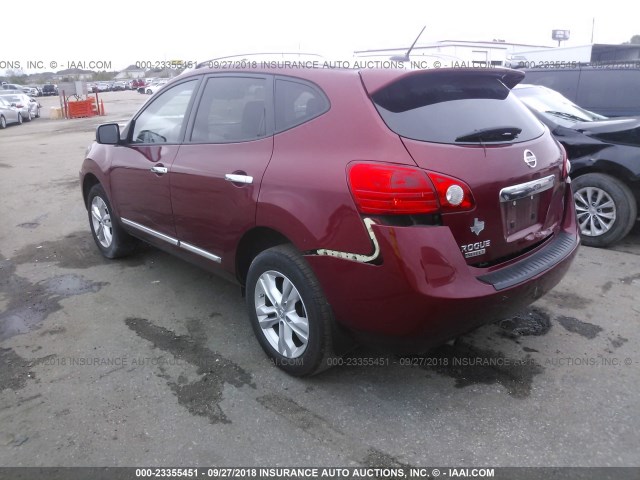 JN8AS5MT7FW150195 - 2015 NISSAN ROGUE SELECT S BURGUNDY photo 3