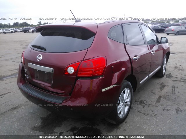 JN8AS5MT7FW150195 - 2015 NISSAN ROGUE SELECT S BURGUNDY photo 4