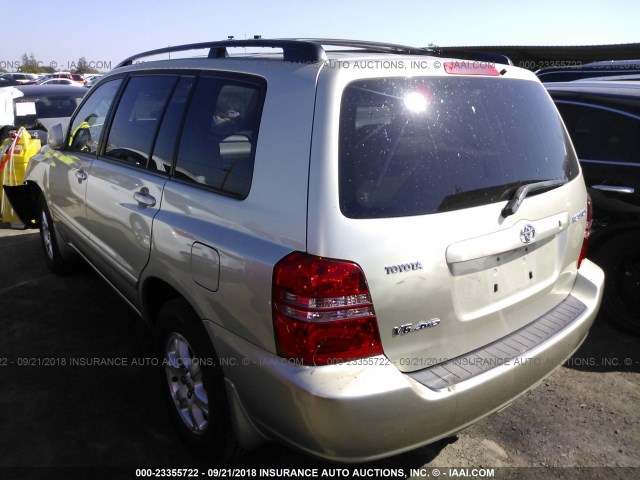 JTEHF21A830147154 - 2003 TOYOTA HIGHLANDER LIMITED Champagne photo 3