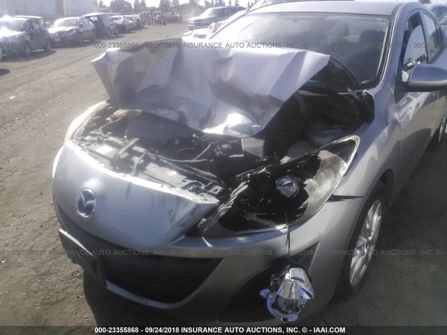 JM1BL1UG4B1366411 - 2011 MAZDA 3 I GRAY photo 6