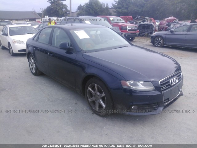 WAULF78K99N038348 - 2009 AUDI A4 2.0T QUATTRO BLUE photo 1