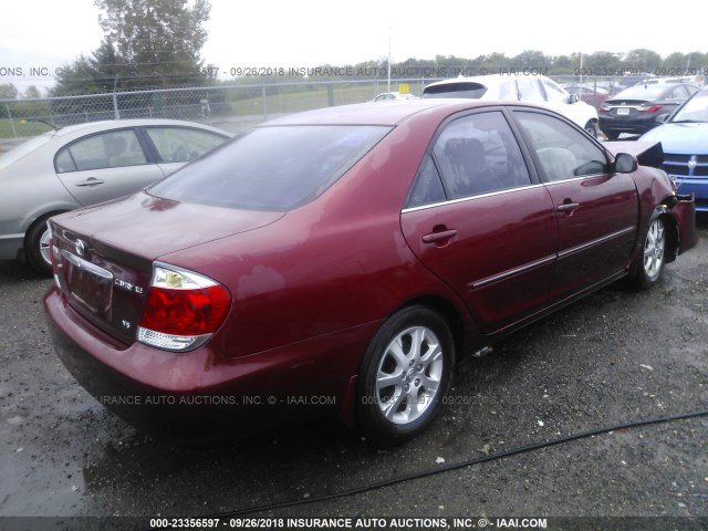 4T1BF32K85U095183 - 2005 TOYOTA CAMRY LE/XLE/SE Qırmızı foto 4