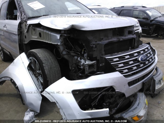 1FM5K7F88GGA46369 - 2016 FORD EXPLORER LIMITED SILVER photo 6