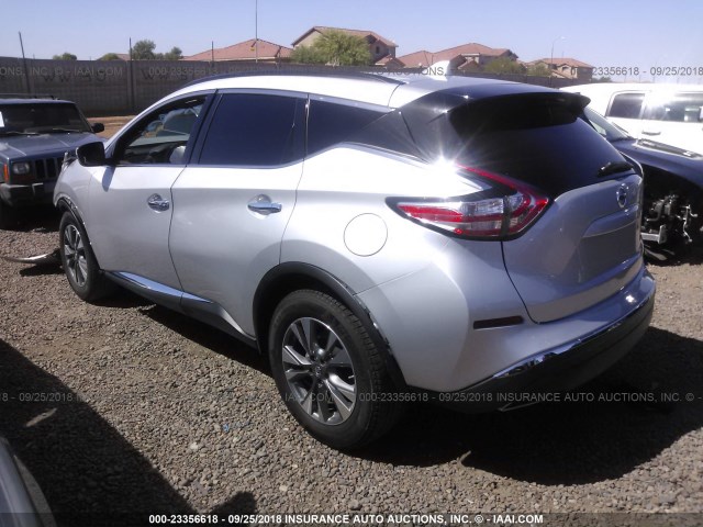 5N1AZ2MH7HN104596 - 2017 NISSAN MURANO S/SL/SV/PLATINUM SILVER photo 3