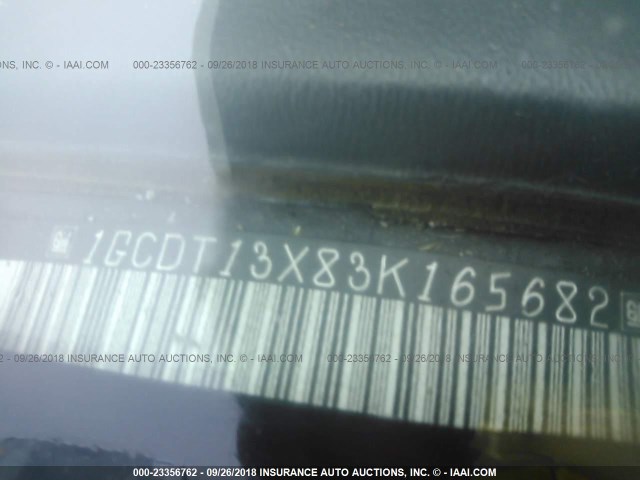 1GCDT13X83K165682 - 2003 CHEVROLET S TRUCK S10 RED photo 9