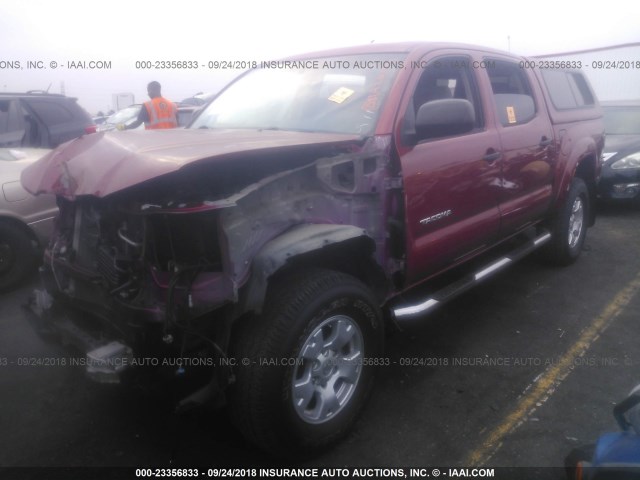 3TMJU62N77M029605 - 2007 TOYOTA TACOMA DOUBLE CAB PRERUNNER RED photo 2