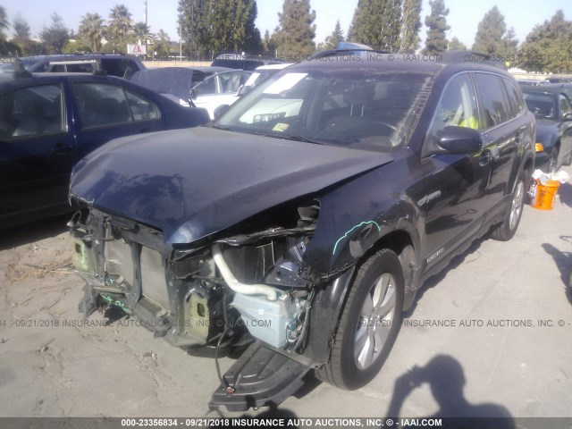 4S4BRDKC0C2276888 - 2012 SUBARU OUTBACK 3.6R LIMITED BLUE photo 2