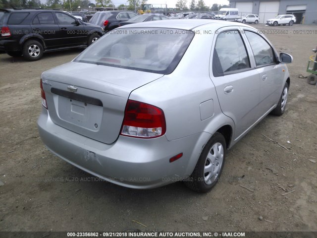 KL1TJ52624B233467 - 2004 CHEVROLET AVEO LS SILVER photo 4