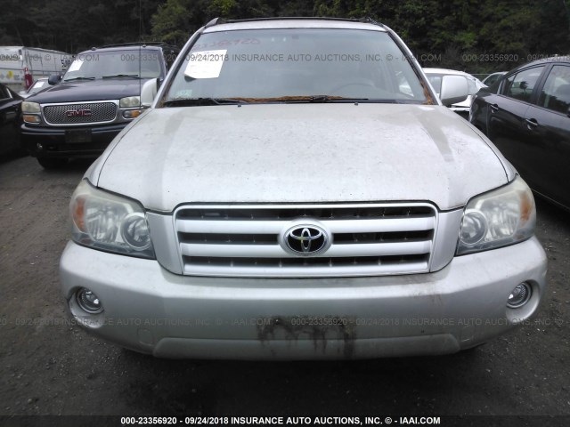 JTEEP21AX70201477 - 2007 TOYOTA HIGHLANDER SPORT/LIMITED SILVER photo 6