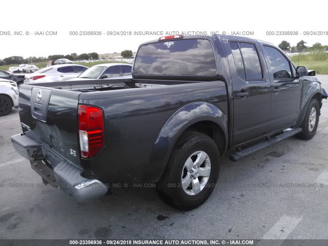 1N6AD0ER3AC429436 - 2010 NISSAN FRONTIER CREW CAB SE/LE/NISMO GRAY photo 4