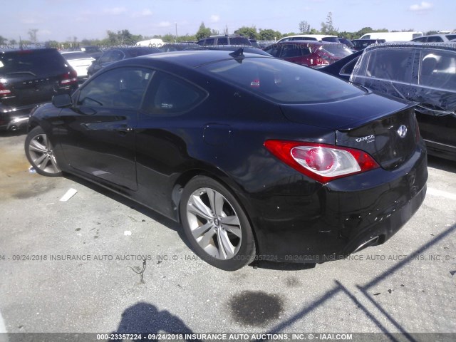 KMHHT6KD3BU044529 - 2011 HYUNDAI GENESIS COUPE 2.0T BLACK photo 3