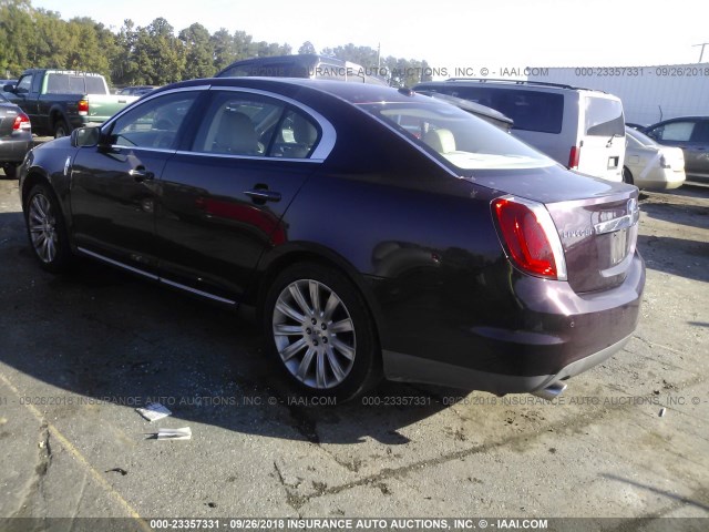 1LNHL9DR0BG605021 - 2011 LINCOLN MKS MAROON photo 3