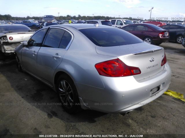 JN1CV6AP7BM305426 - 2011 INFINITI G37 SPORT SILVER photo 3