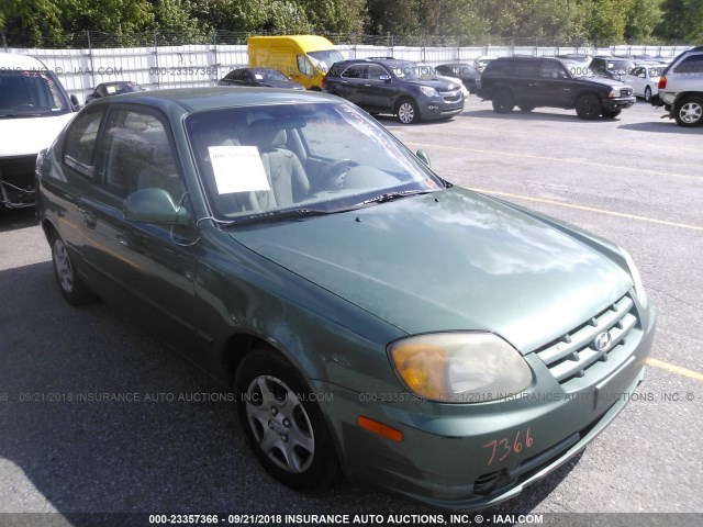 KMHCG35C05U355324 - 2005 HYUNDAI ACCENT GS GREEN photo 1