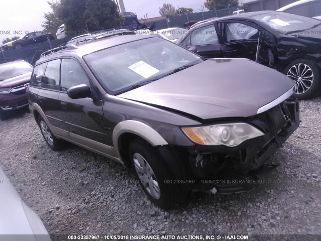 4S4BP60C286343172 - 2008 SUBARU OUTBACK BROWN photo 1