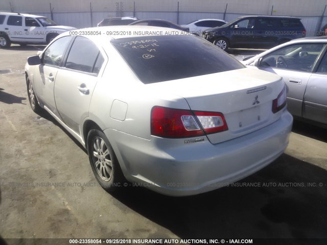 4A3AB36F99E020384 - 2009 MITSUBISHI GALANT ES WHITE photo 3