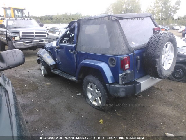 1J4FA54189L766541 - 2009 JEEP WRANGLER SAHARA BLUE photo 3