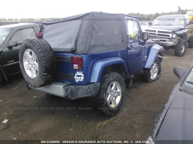 1J4FA54189L766541 - 2009 JEEP WRANGLER SAHARA BLUE photo 4