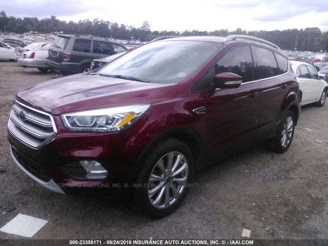 1FMCU0JDXHUA04642 - 2017 FORD ESCAPE TITANIUM RED photo 2