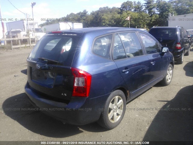 KNAFG525877025948 - 2007 KIA RONDO LX/EX BLUE photo 4