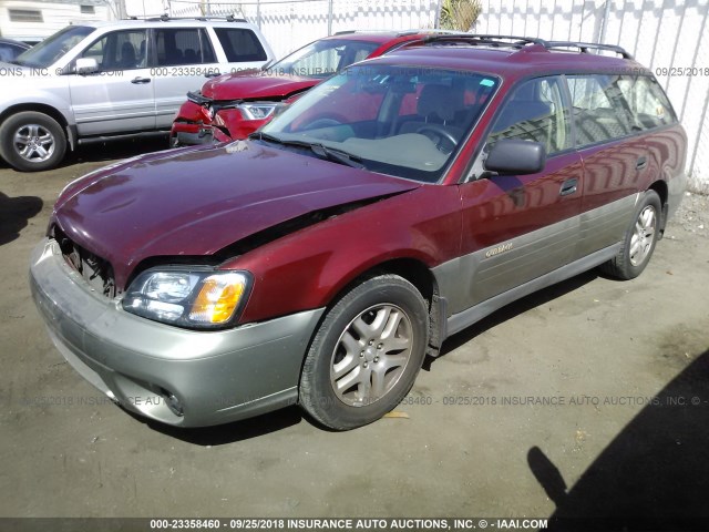 4S3BH675537605634 - 2003 SUBARU LEGACY OUTBACK AWP RED photo 2